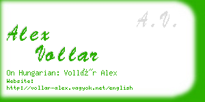 alex vollar business card